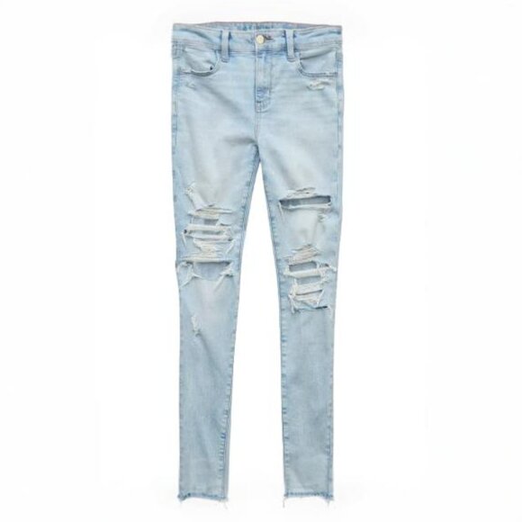 American Eagle Next-Level Stretch High-Rise Ripped Jegging - Picture 1 of 7